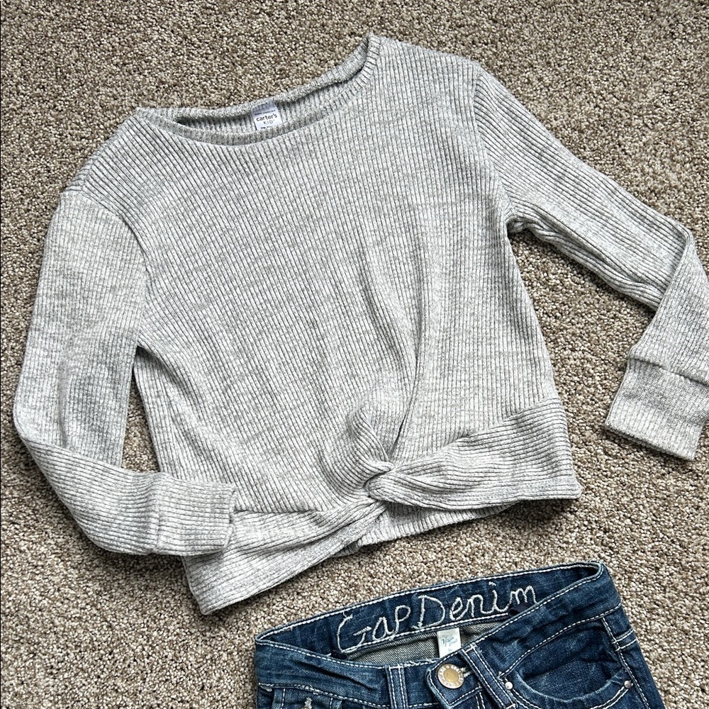 Carters long sleeve gray size 7 girls shirt